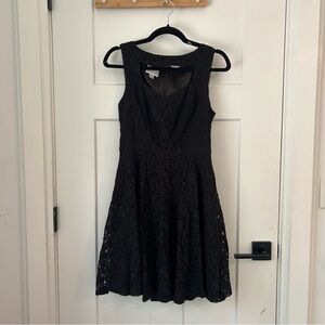 Donna Morgan Elegant Black Lace Mini Dress